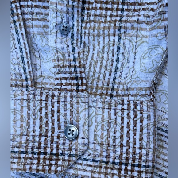 🤎🔥TASSO ELBA men’s XXL button down shirt. Beautiful colors - like new!! - Picture 7 of 8